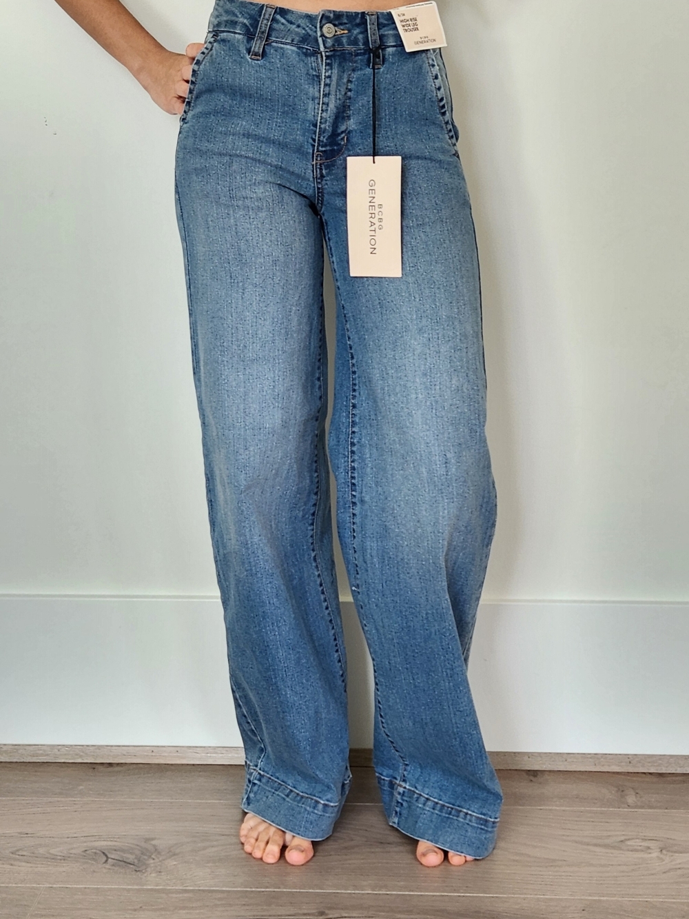 Wide Leg High Rise Light Blue Jeans